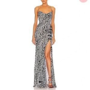 Revolve Sau Lee Gabriella zebra dress gown